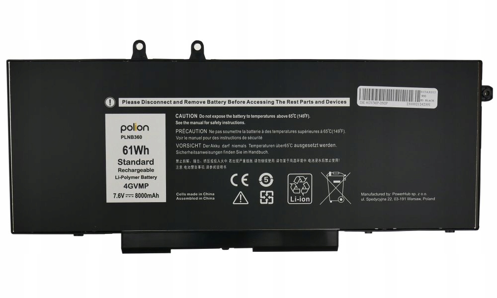 Trx Baterie Polion 4GVMP pro notebooky Dell 451-BCNX Latitude 5400 5500 551