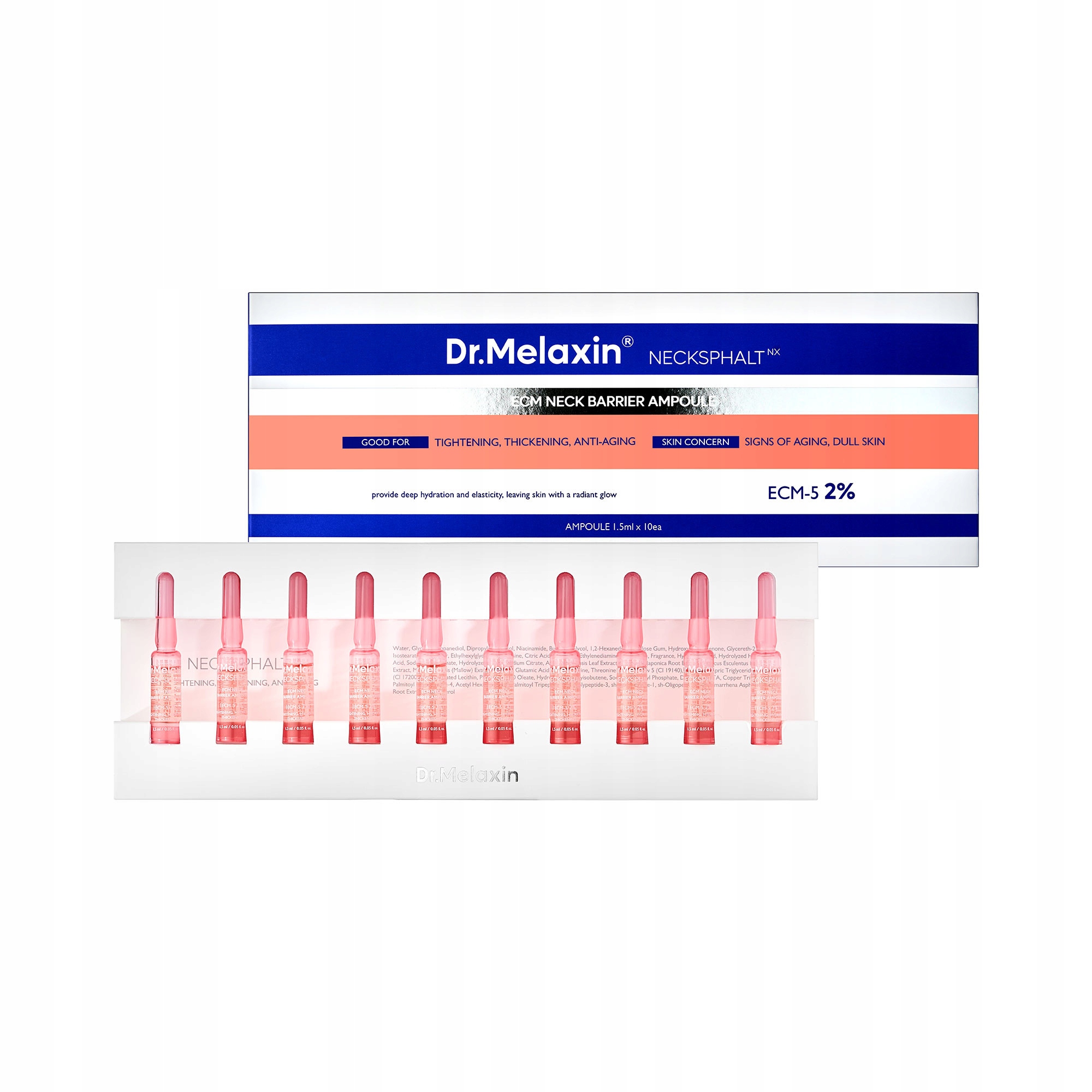Dr.melaxin Necksphalt Line Ampułki do pielęgnacji skóry szyi