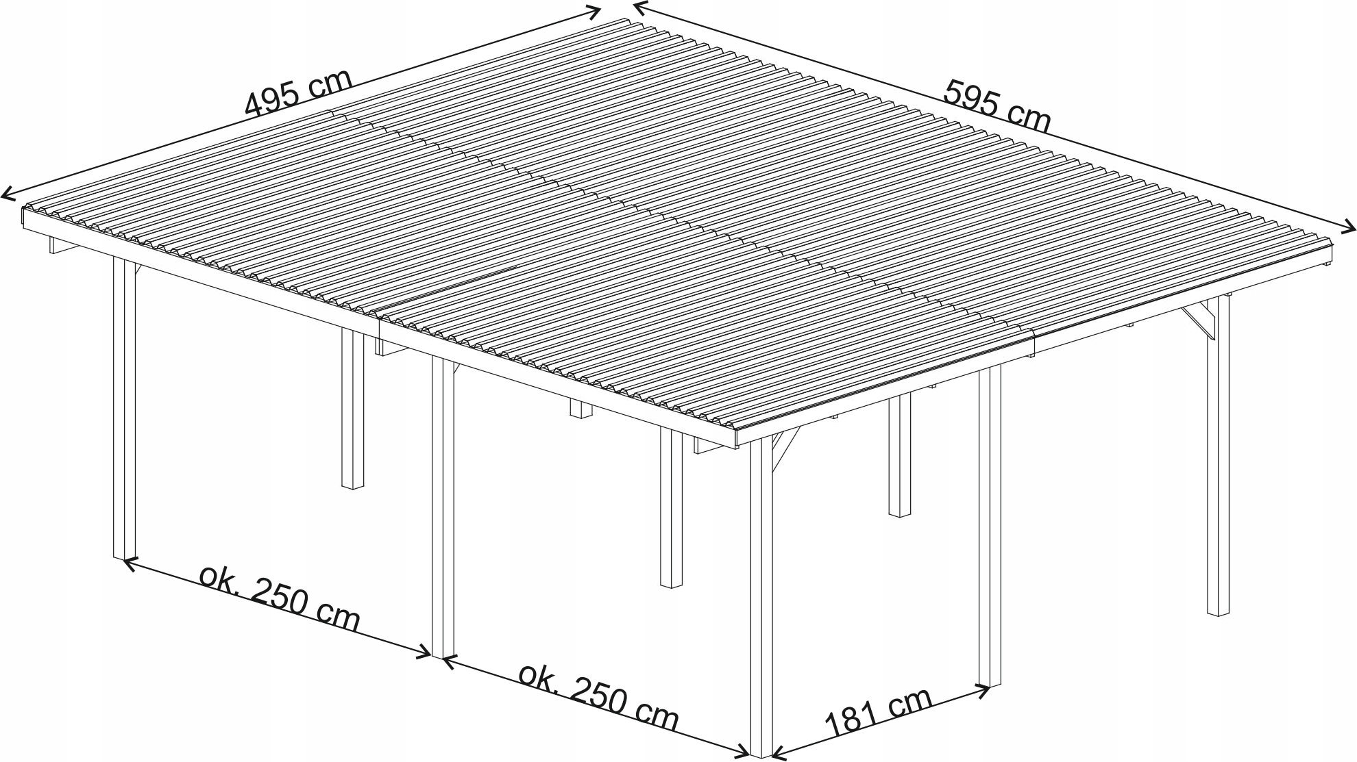 WIATA GARAŻOWA 595x495cm PŁYTA PVC PODWÓJNA WYSOKA Producent inna