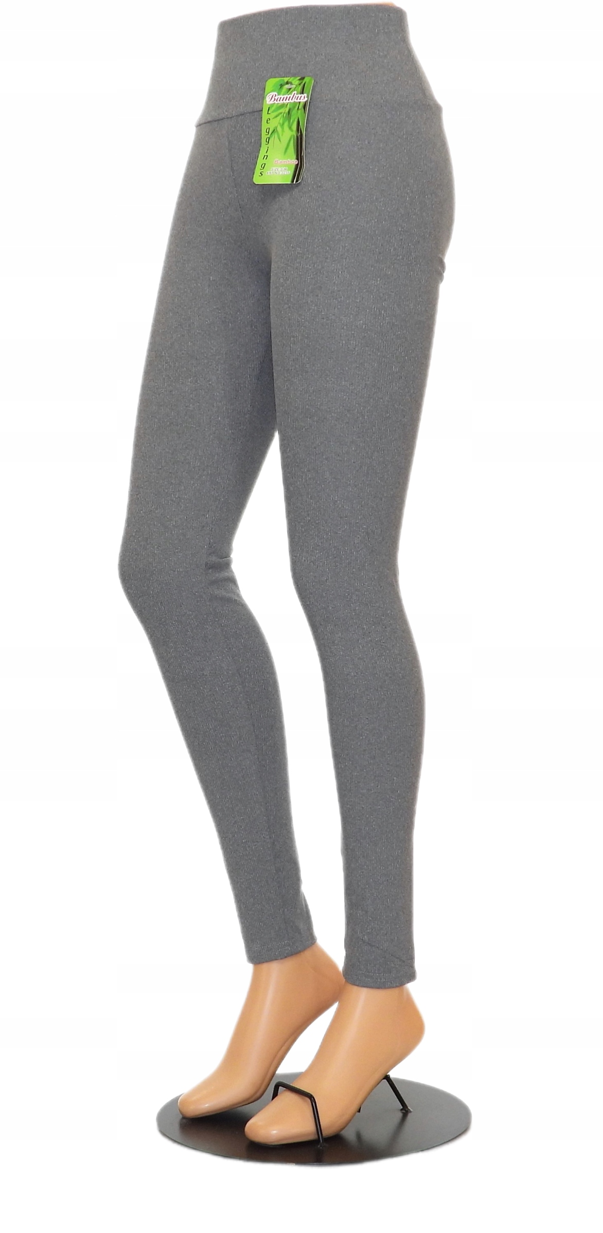 Legginsy damskie w prążki 0235 szare L/XL