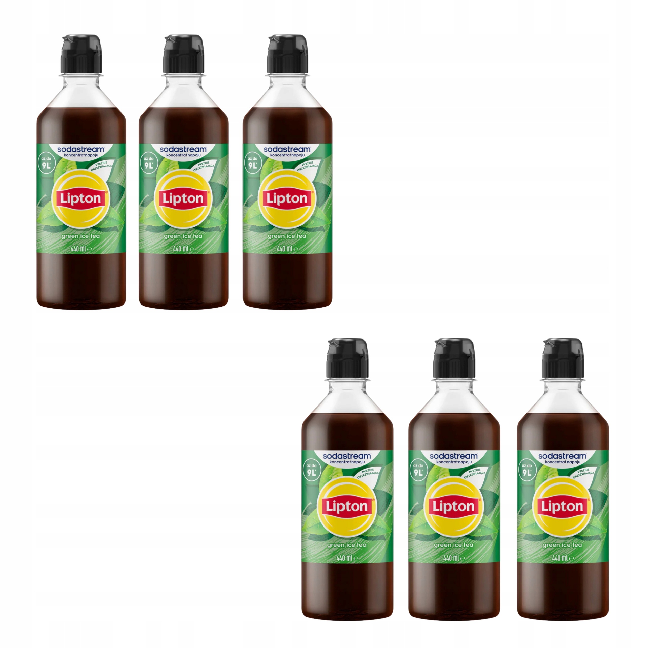 6 x Sodastream Lipton Green Ice Tea zelený čaj koncentrát sirup 440 ml