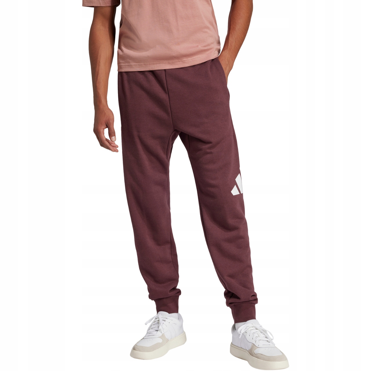 Pánské kalhoty adidas Essentials Big Logo French Terry vínové S