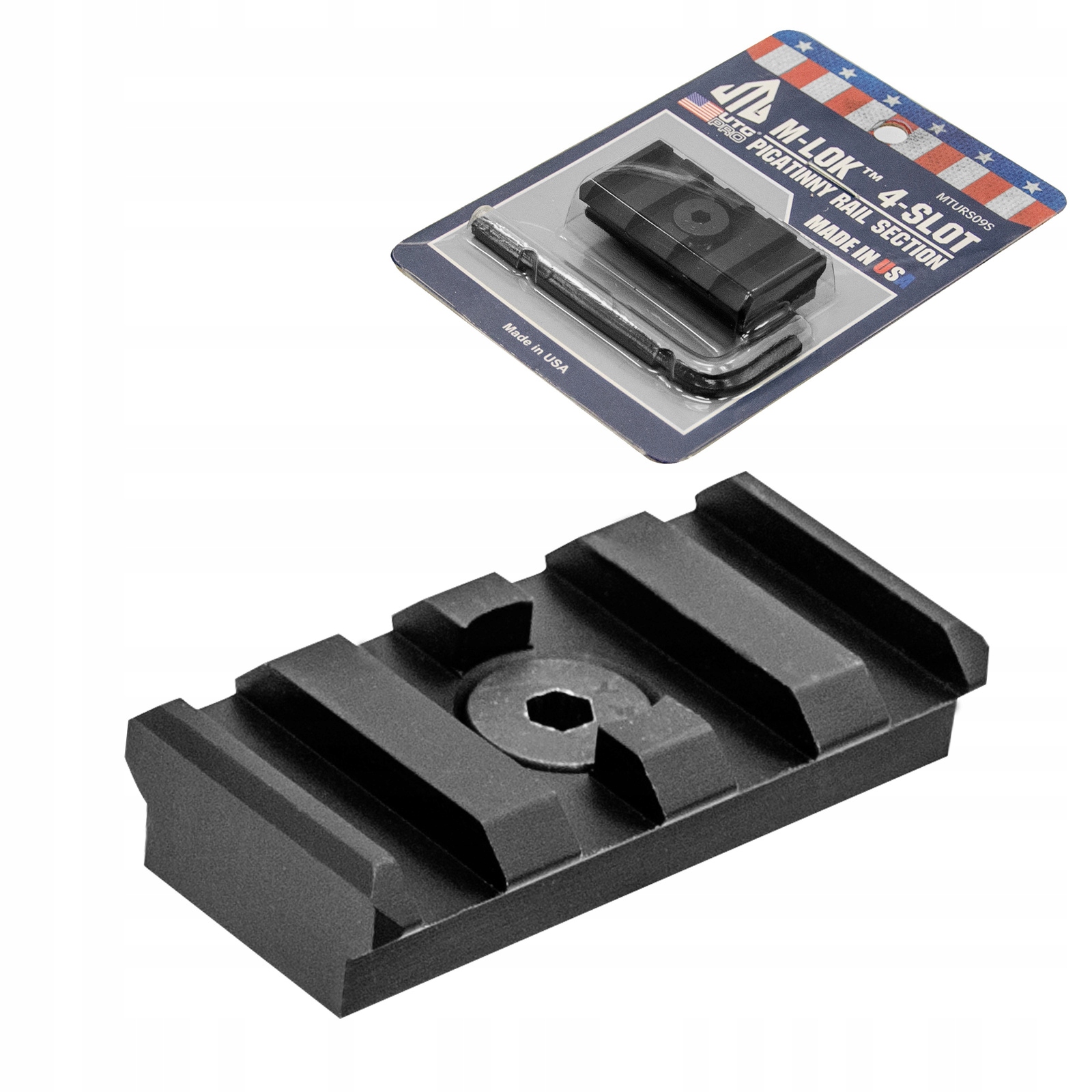 Szyna Picatinny Leapers Utg Pro M-lok 4 sloty MTURS09S Aluminium 6061-T6