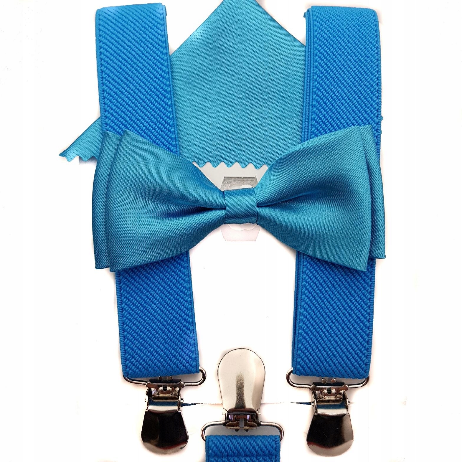 

Dziecięce Turkusowe Szelki I Mucha Z Poszetką