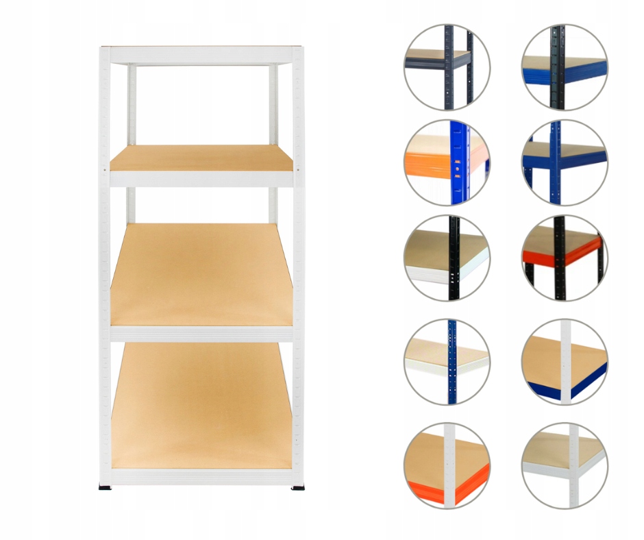 Kovový skladový regál nemocničný Helios biely 180x030x30 4 police