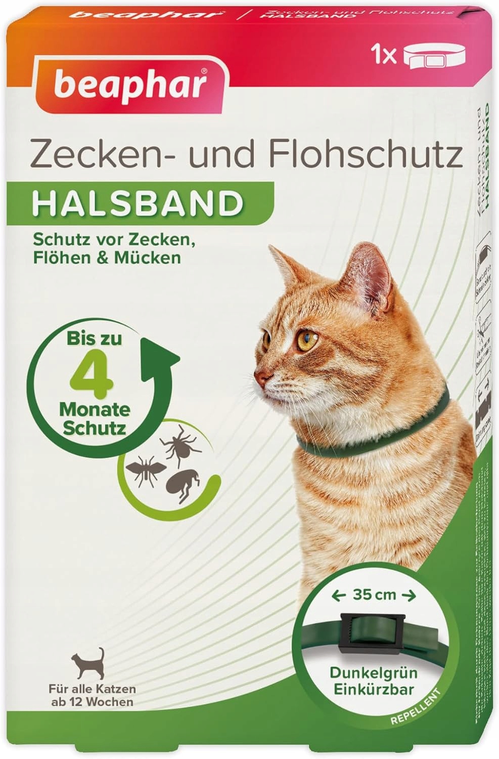 Levně Obojek pro kočky proti klíšťatům Komáří blechy 100% přírodní klíšťatům