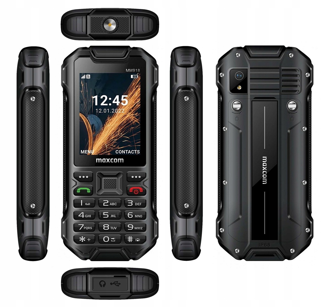 Wzmocniony Telefon komórkowy Maxcom MM918 4G IP68 2500mAh Fm |fv