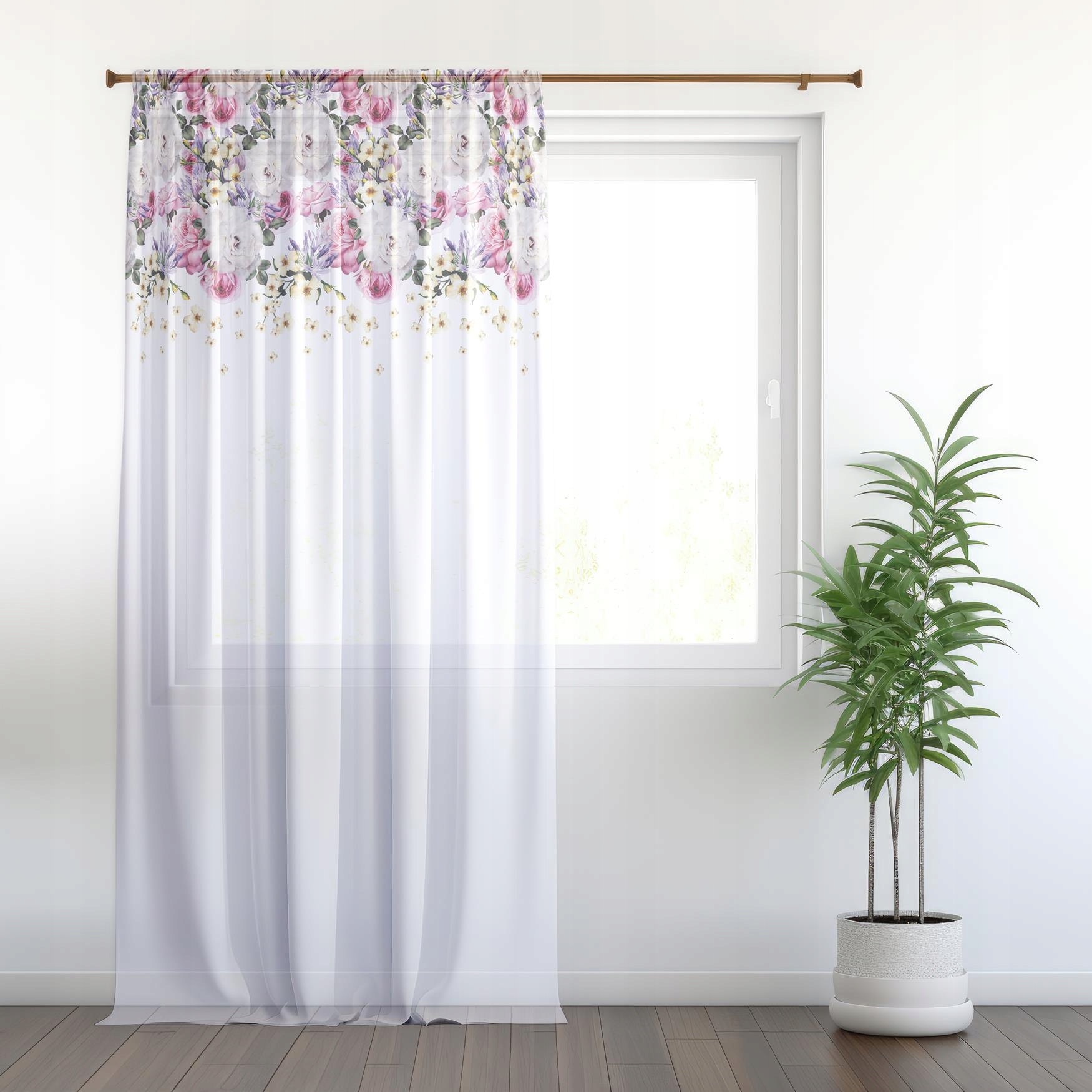 FIRANA GOTOWA 140x240 WOAL BARWIONA WZÓR NA ŻABKI 010 Rodzaj Firana pojedyncza