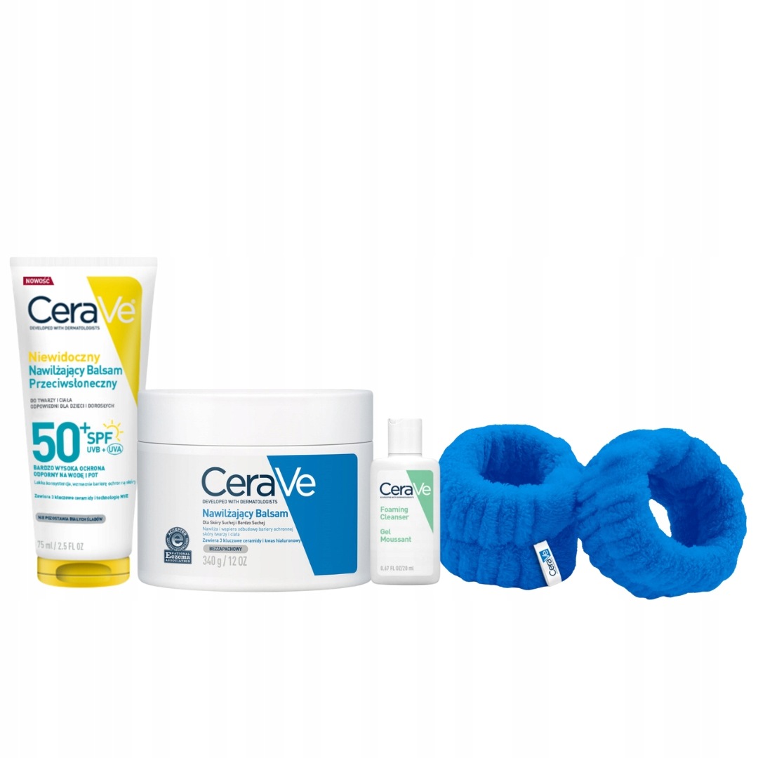 Zestaw CeraVe Niewidoczny Balsam SPF50+ 75 ml Balsam Nawilżający 340g