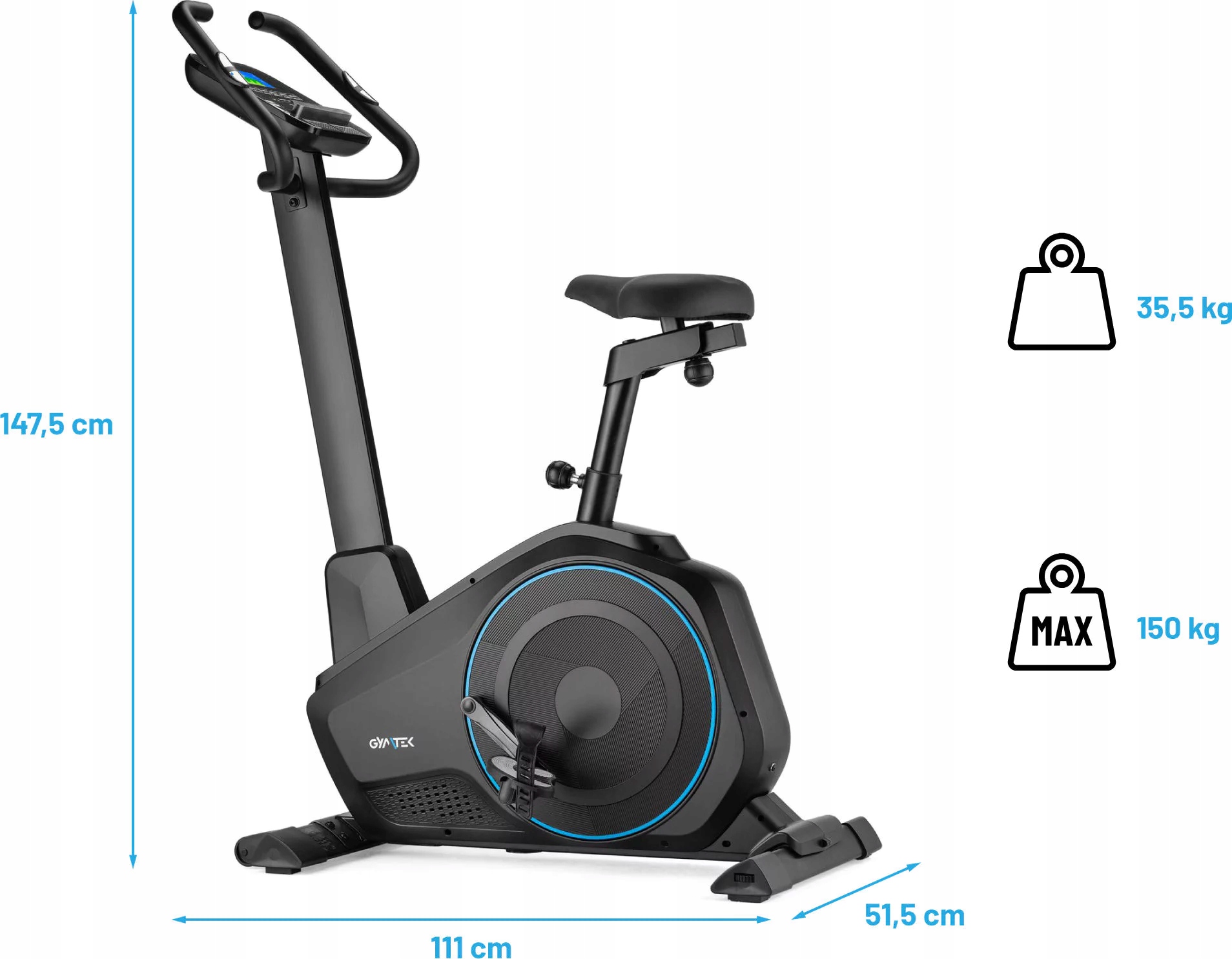 ROWER STACJONARNY MAGNETYCZNY ROWEREK TRENINGOWY FITNESS XB6000 GYMTEK Stan opakowania oryginalne