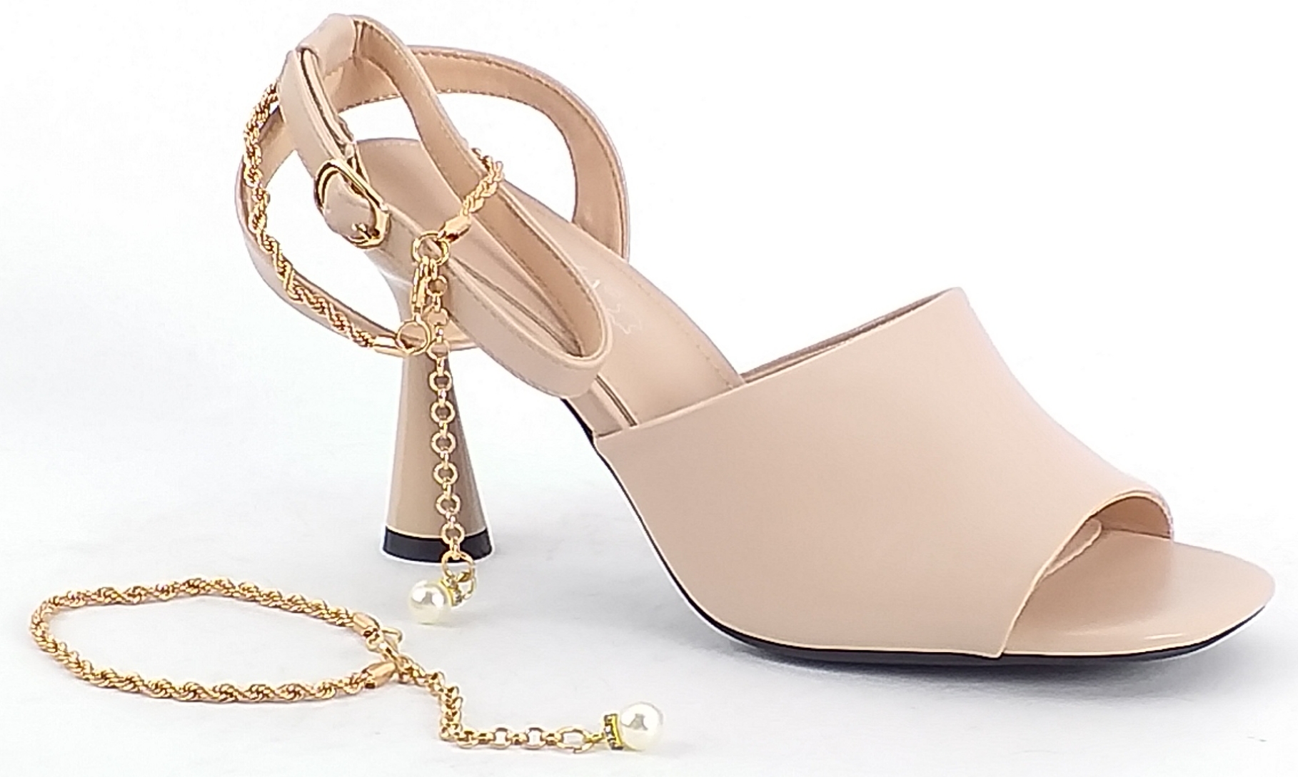 Czółenka Vinceza 62297 Damskie Odkryte Półbuty Kieliszek Beż Ozdoba 39