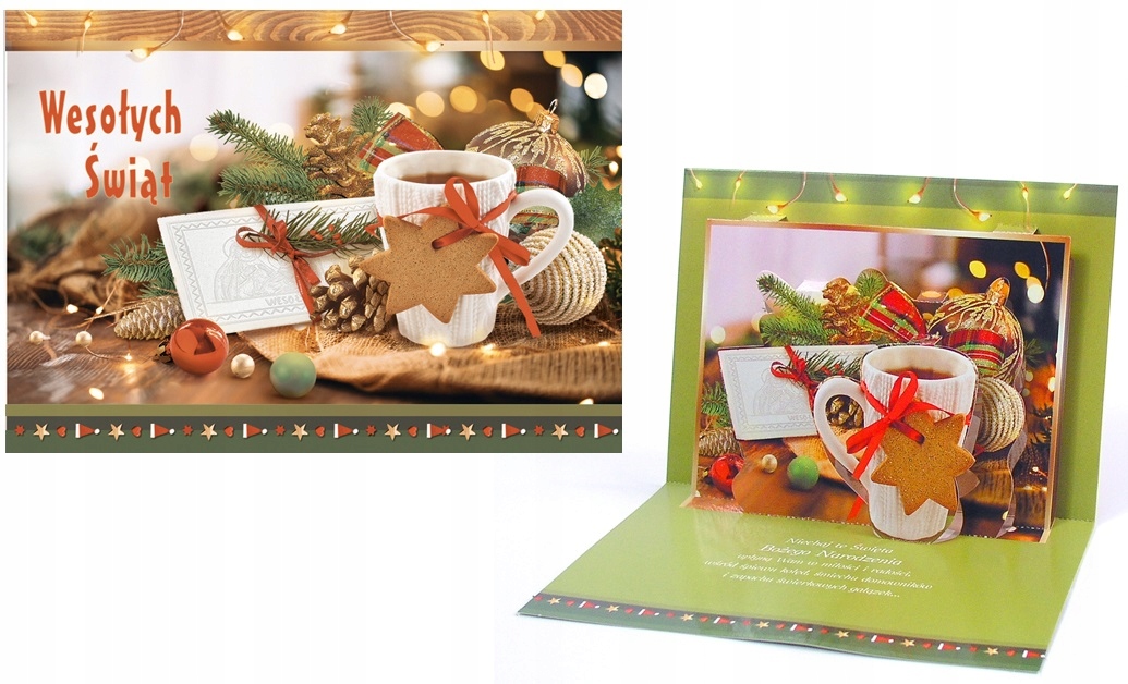 KARNET LAURKA KARTKA BOŻE NARODZENIE PRZESTRZENNA