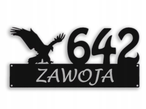 Číslo Na Dom 60 cm Tabuľa Adresa Ocel 2 mm ul. Zawoja