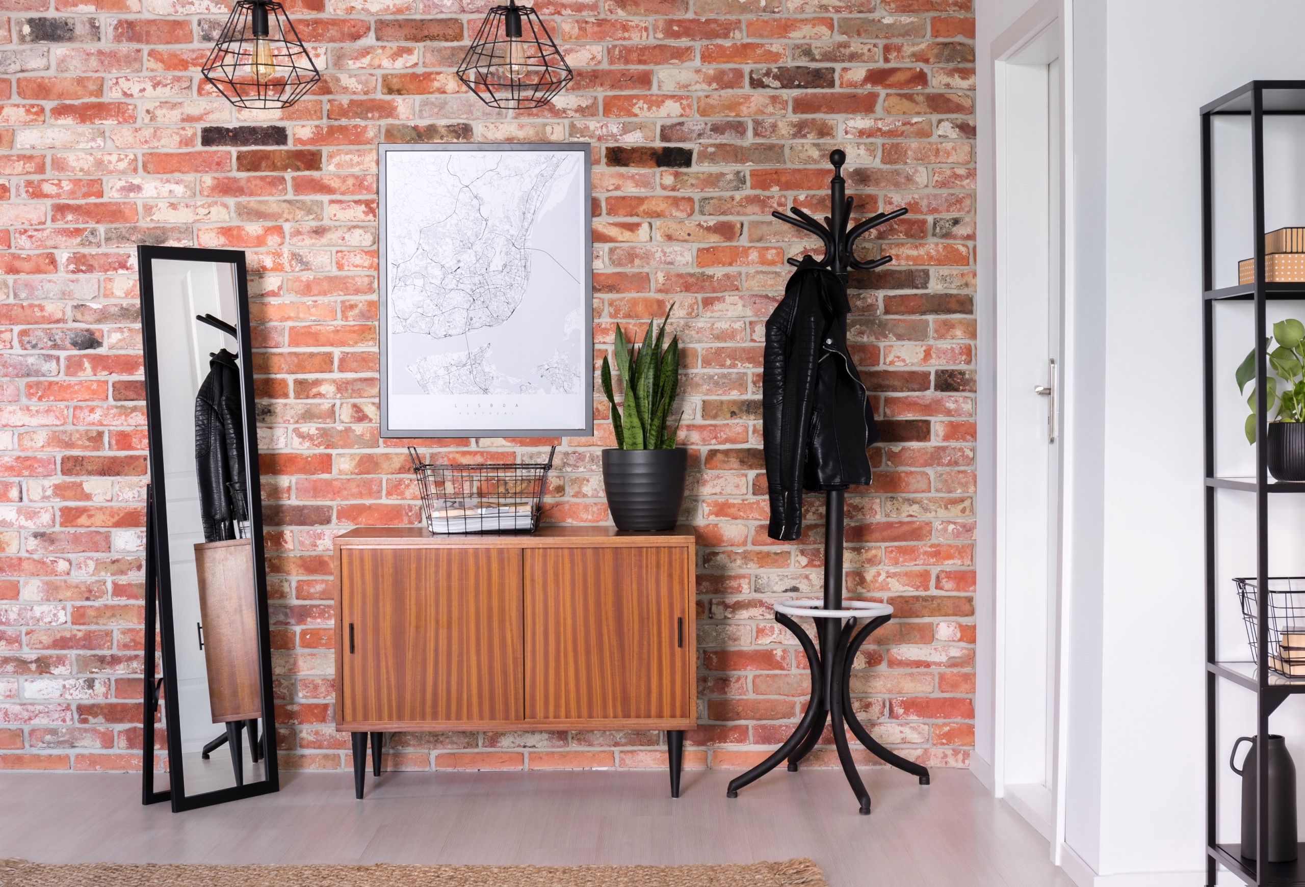 Lustro stojące do garderoby skandynawskie 155x35,8 Szerokość 355 mm