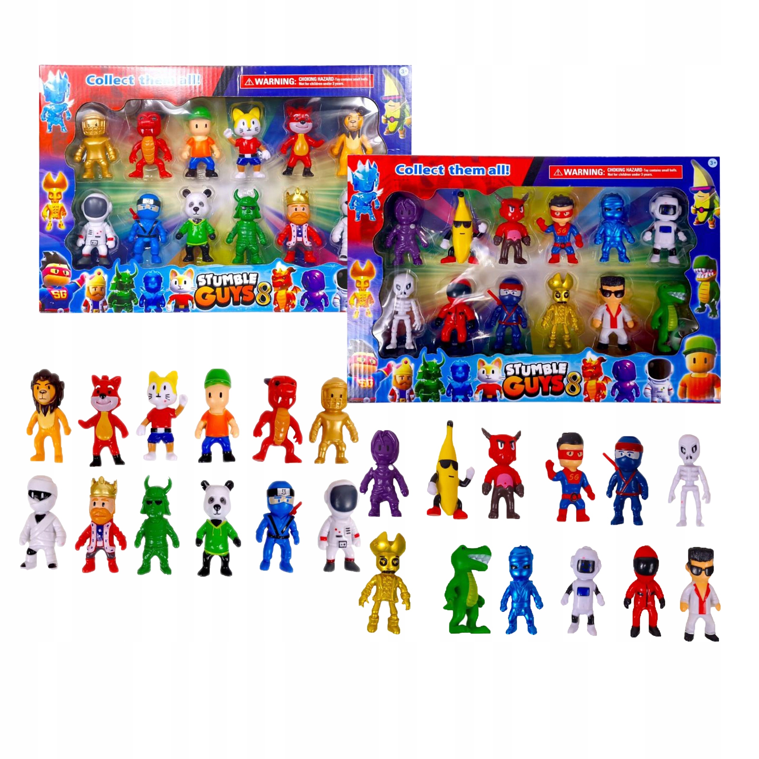 FIGURKI STUMBLE GUYS 24 SZTUKI ZESTAW FIGUREK Z GRY + GRATIS 8 KART STUMBLE