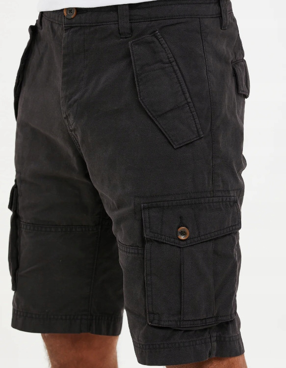 B0E105 CZARNE KRÓTKIE SPODENKI BOJÓWKI LUGO THREADBARE 36 Rozmiar 36