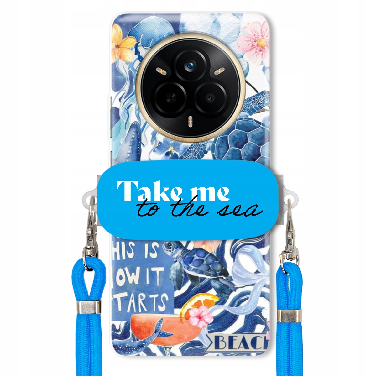 Puzdro pre Realme 14 Pro 5G Vodítko Crossbody Blue Držiak Take Me To The Sea