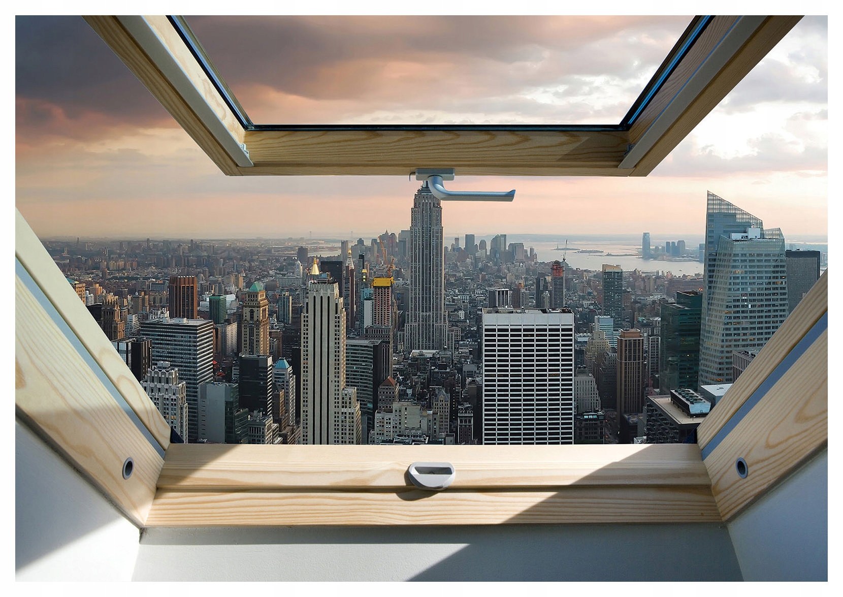 Tapeta Město s oknem Panorama Architektura Perspektiva 368x254 vinyl lepidlo