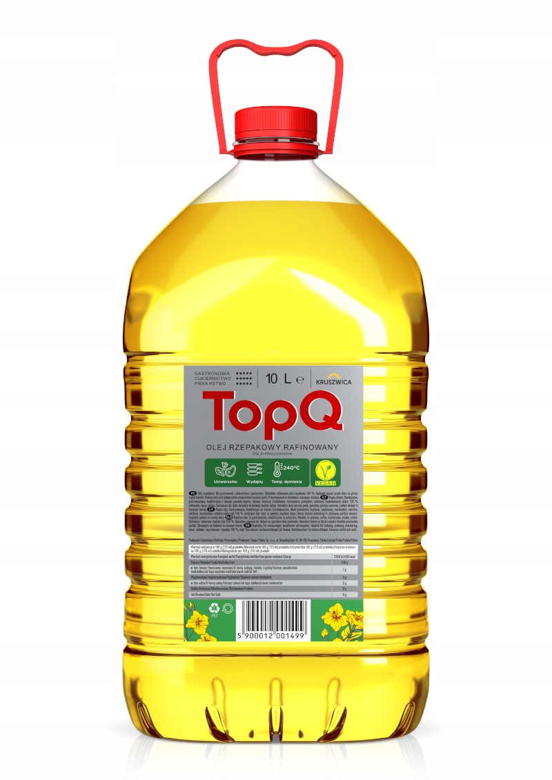 Olej rzepakowy rafinowany TopQ Kruszwica 10 L