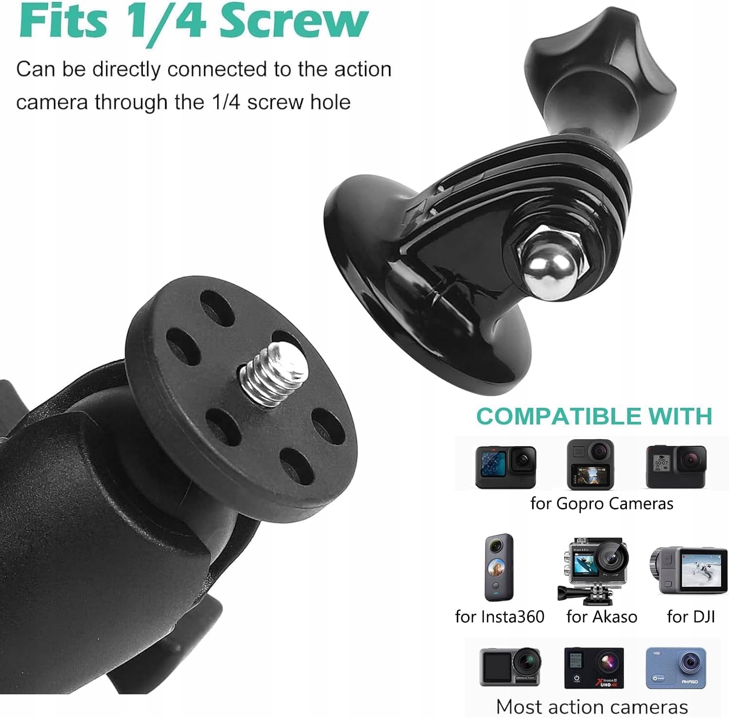 UNSTINCER Uchwyt Kamery Do GoPro Hero Insta360 DJI Osmo Na Rower — miniatura 5