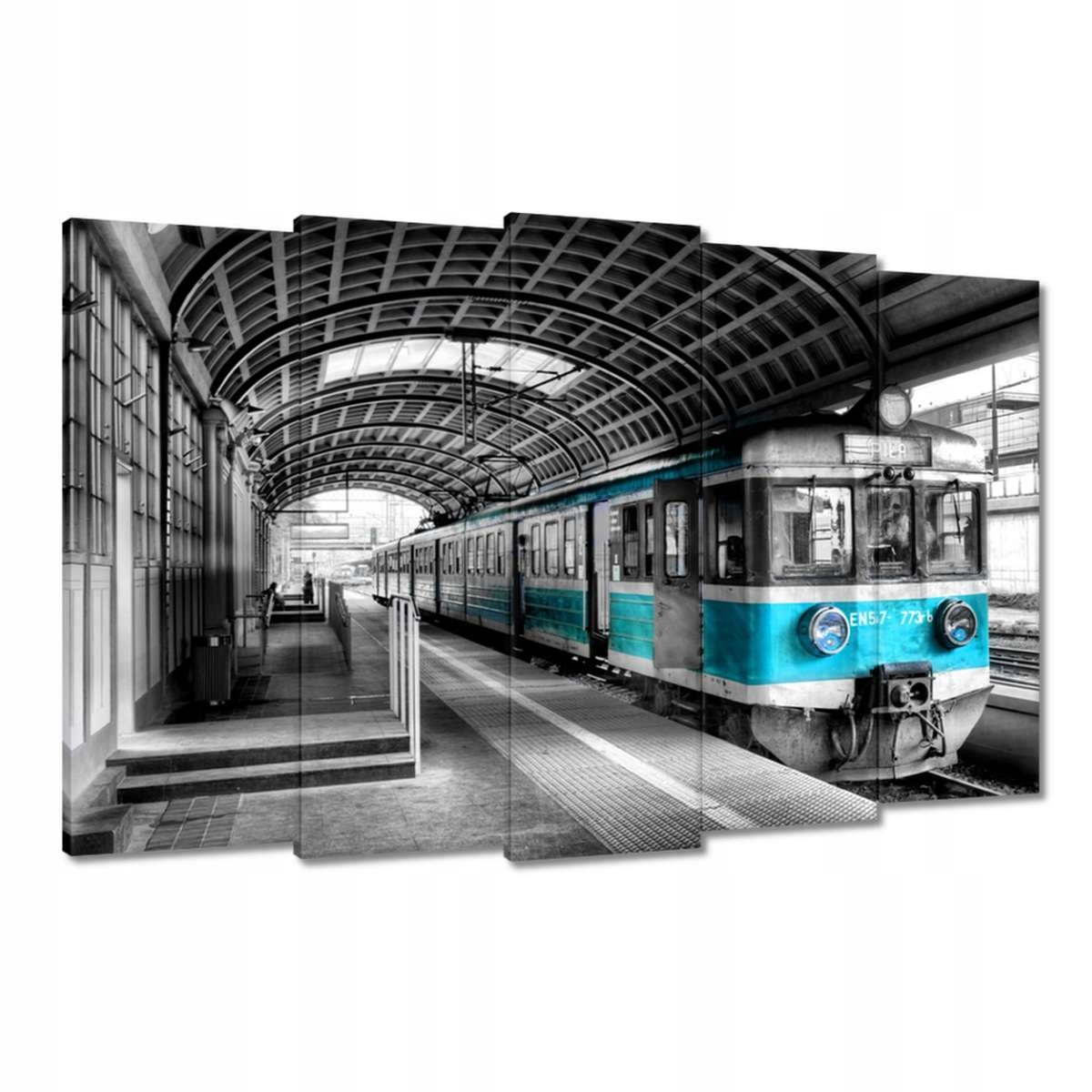 Obrazy 150x95 Tyrkysový vlak Pkp