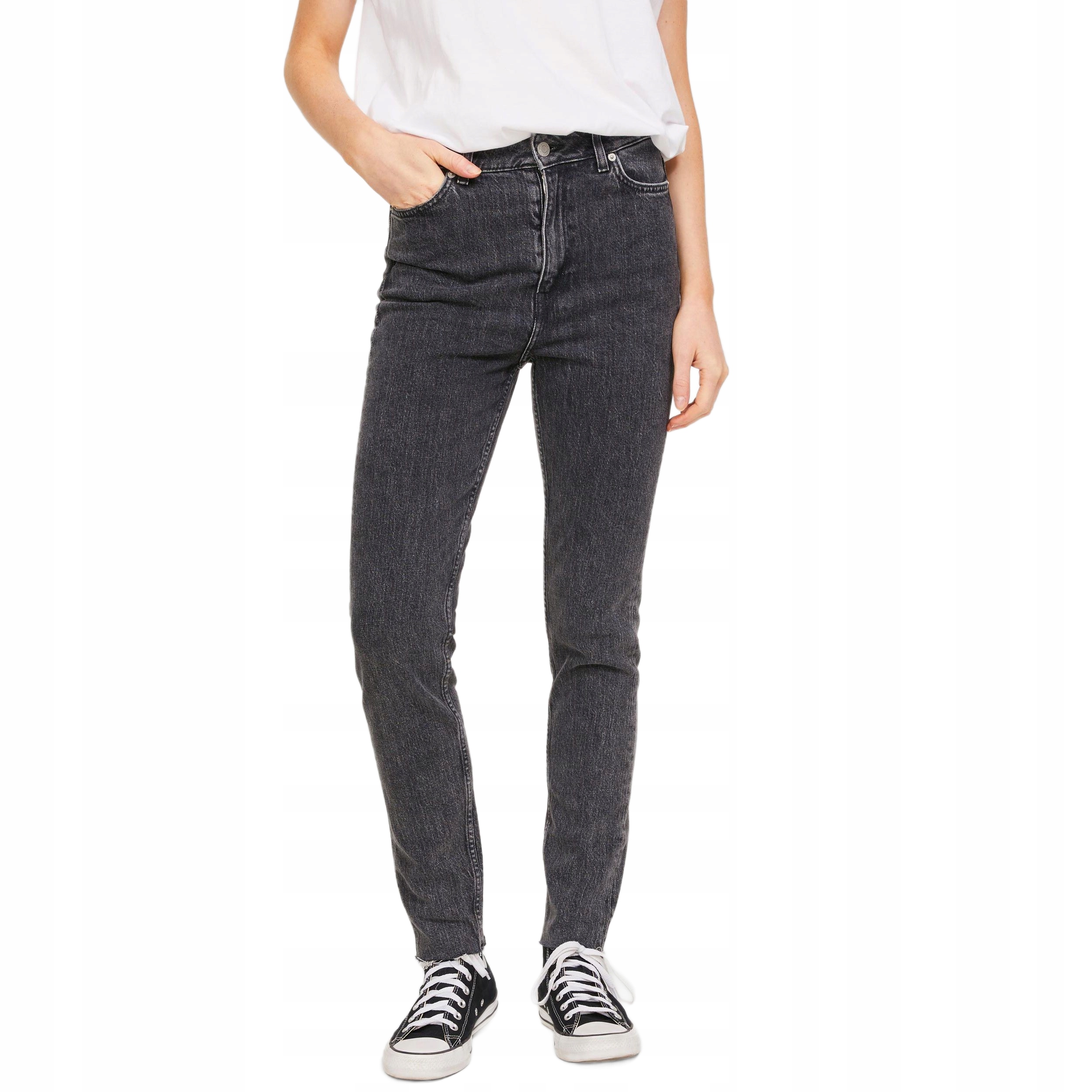 Jjxx Černé Úzké Nohavice Džíny S Vysokým Pasem A Oděrkami 29/32 6FA