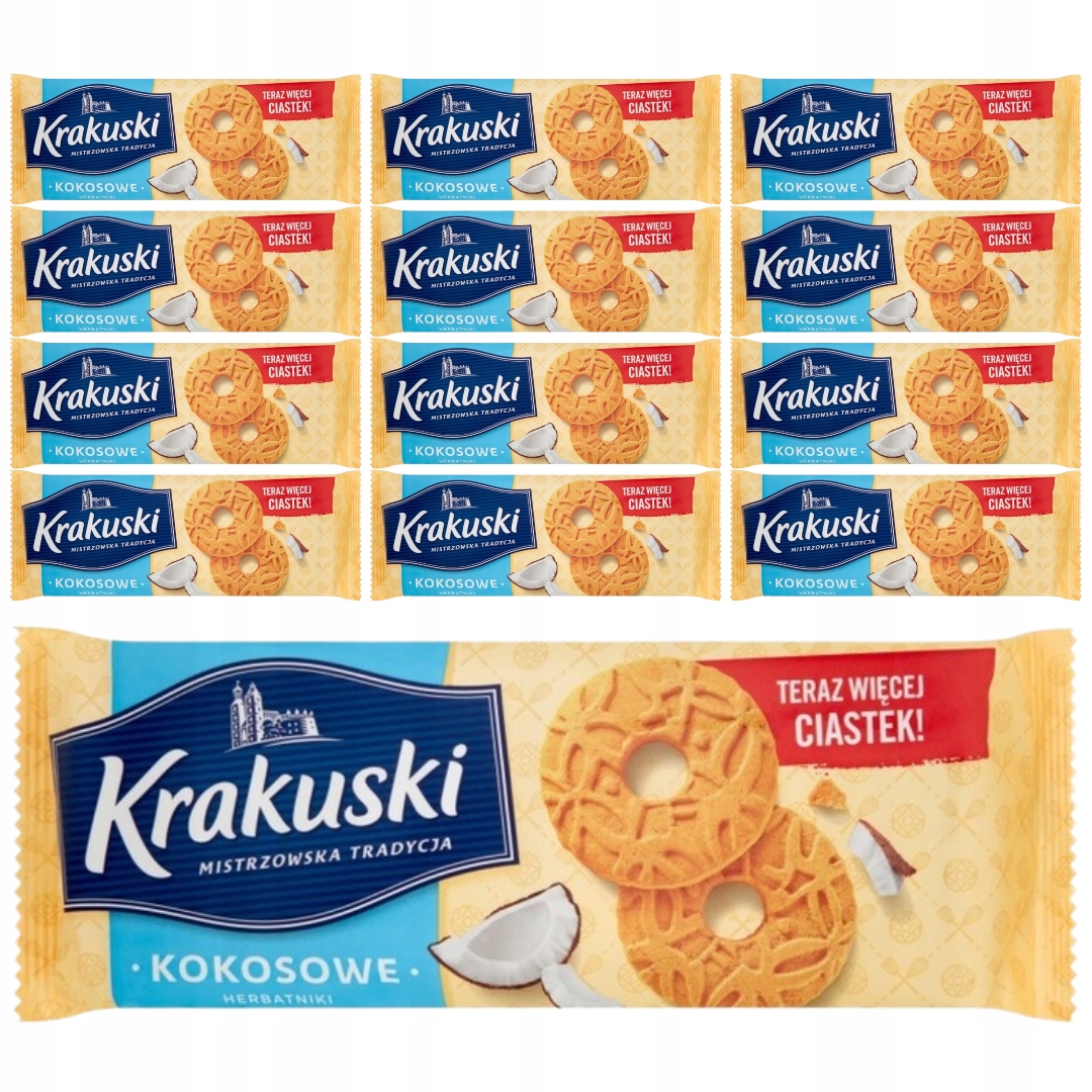 Levně Krakuski Kokosové Sušenky 168 g x 12 kusů