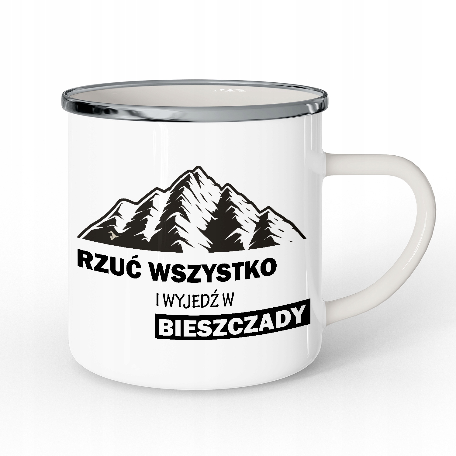 

Kubek stalowy Wyjedź W Bieszczady 02 gór