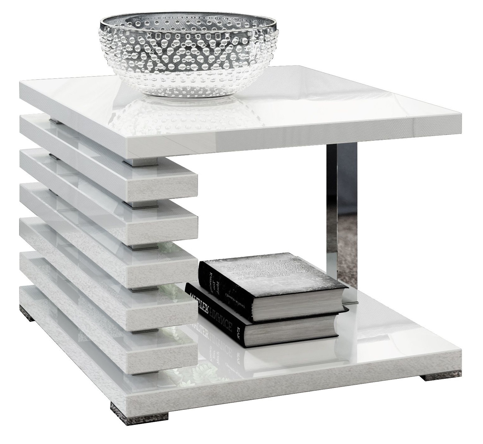 

Ława Stolik Kawowy Biały Połysk 60x60x51 + Gratis