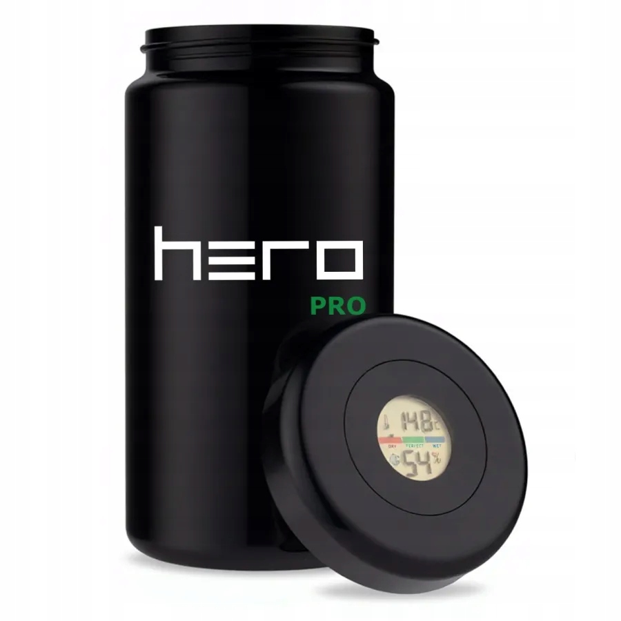 Skleněná nádoba bez zápachu s vlhkoměrem 1000 ml Hero Pro