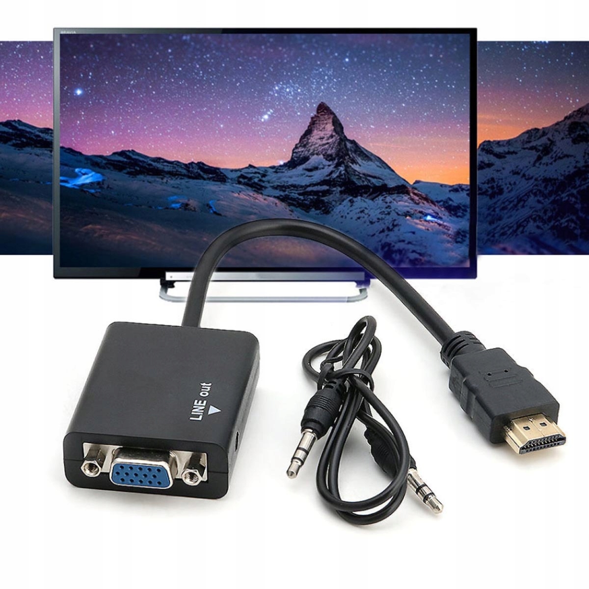 ADAPTER DO VGA Z KONWERTEREM AUDIO Długość kabla 1.5 m