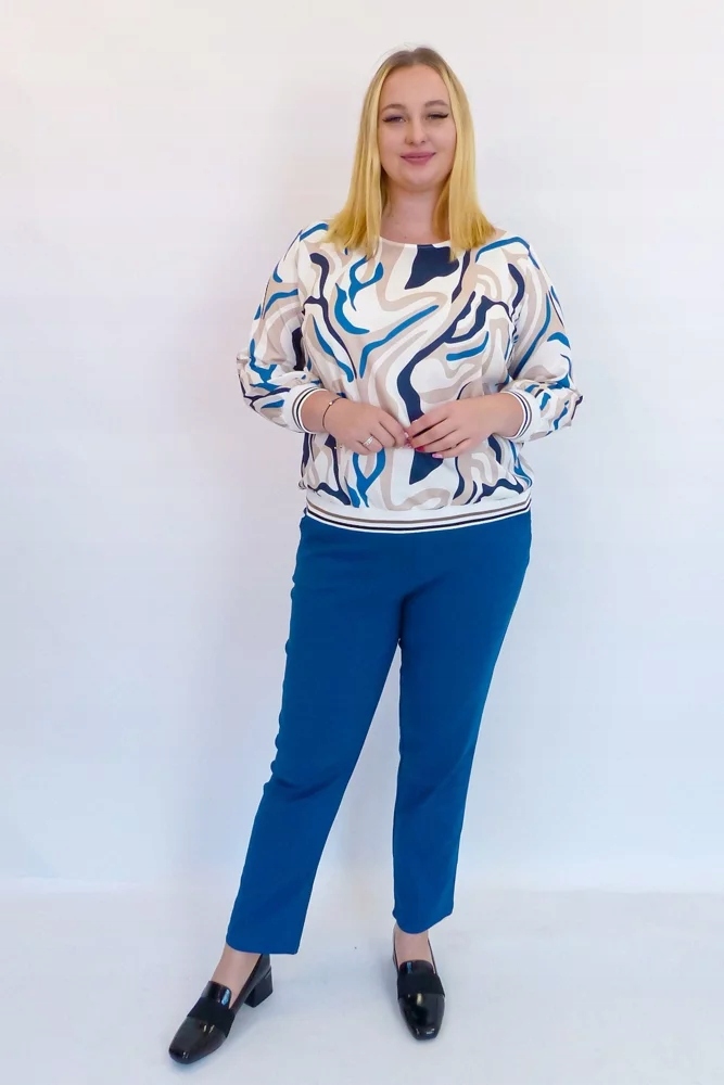 Slavná Elegantní kalhoty Modré 42