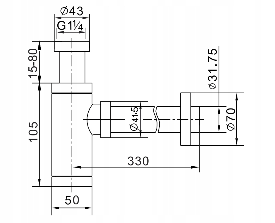 MEXEN SINK SIPHON GRAFITE + KLIPSZÍTŐKEL Gyári kód 7992050-66