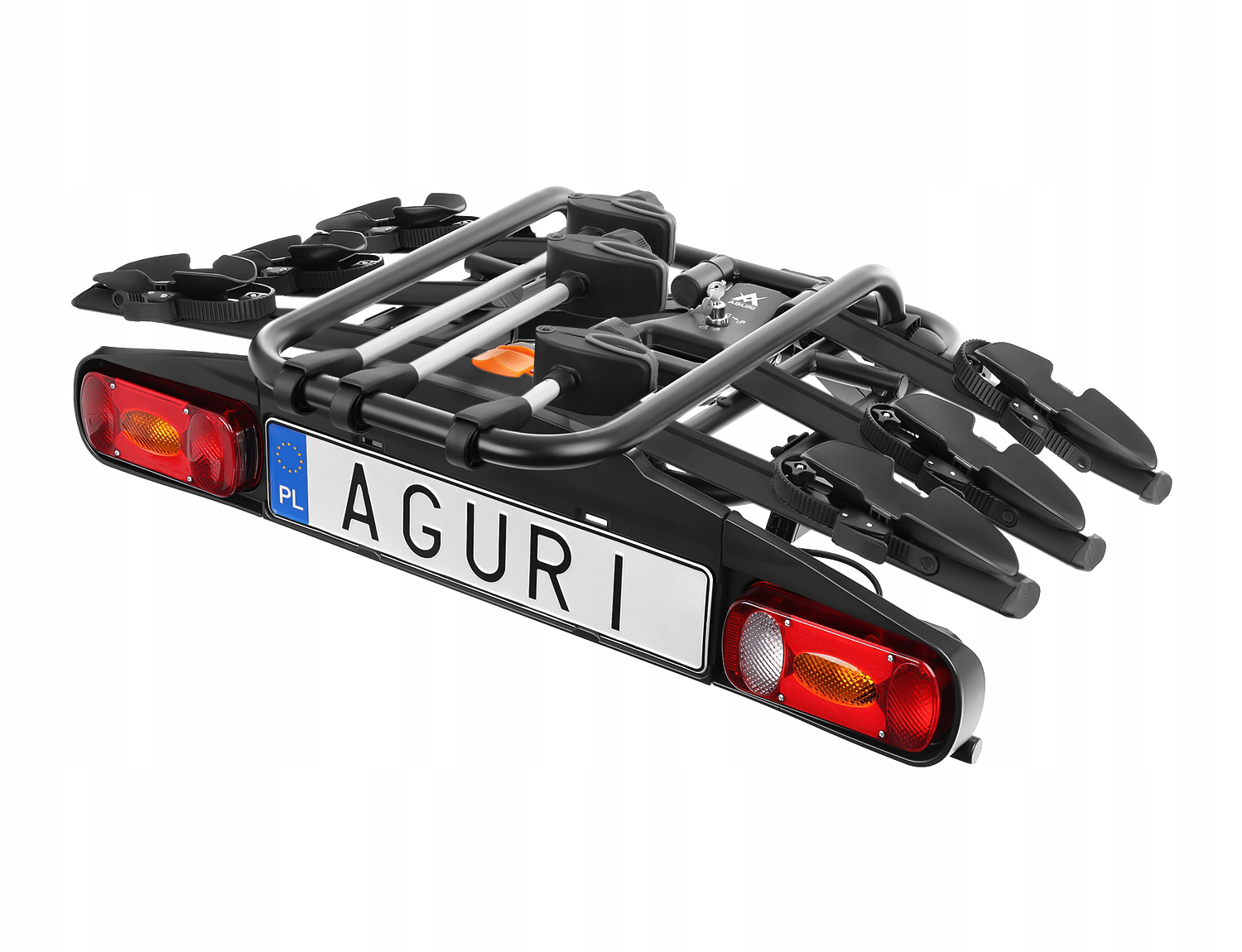 BAGAŻNIK ROWEROWY NA HAK Aguri Active Bike 4 rowery UCHYLANY BLACK 13-PIN Waga produktu z opakowaniem jednostkowym 24 kg