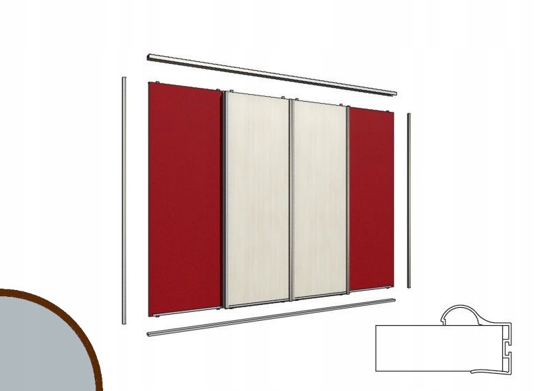 

System drzwi przesuwne Gtv Ergo 1,5m/2d wys.2,5m
