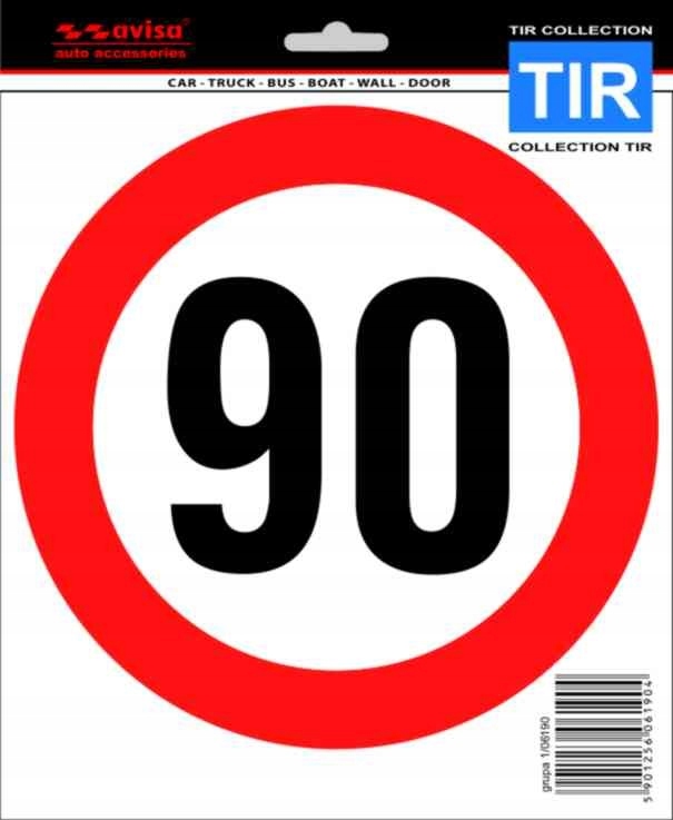 

Naklejka Ograniczenie Prędkości 90 Km H Tir