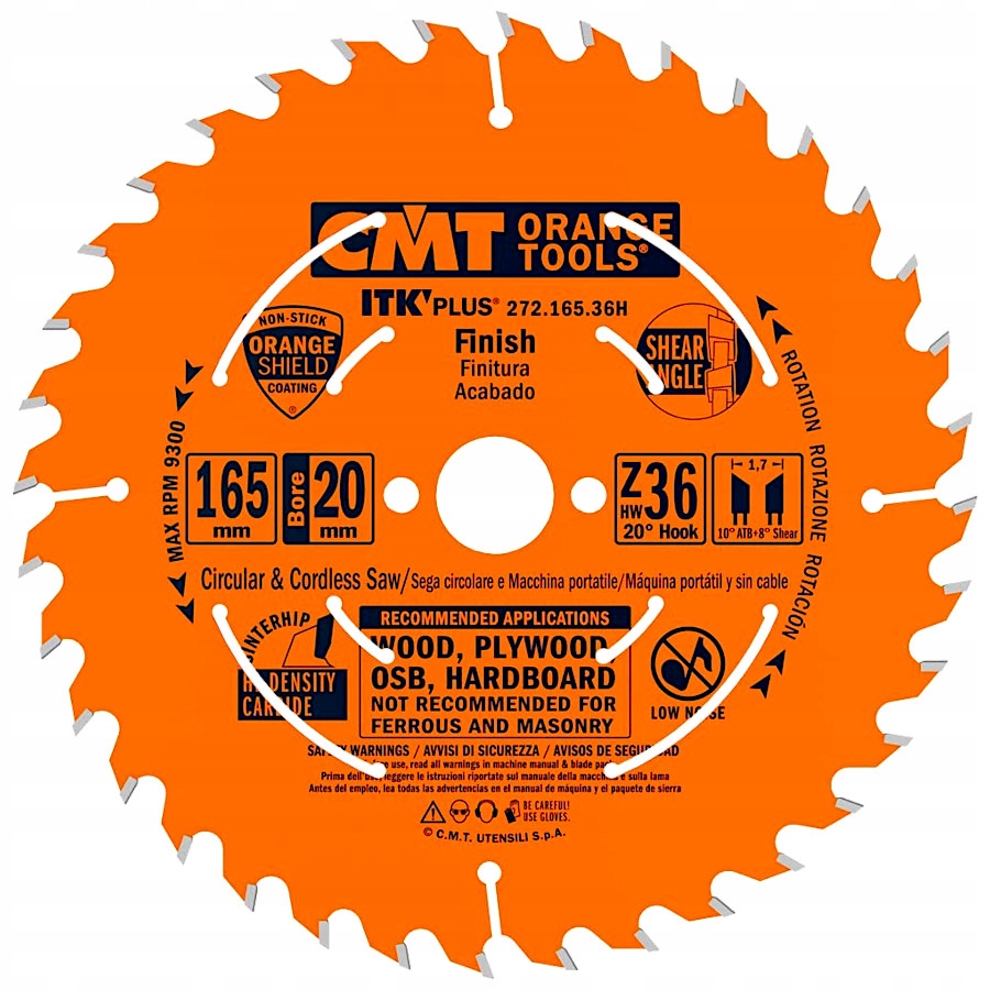 

Cmt Piła tarczowa do drewna sklejki 165x20mm Itk