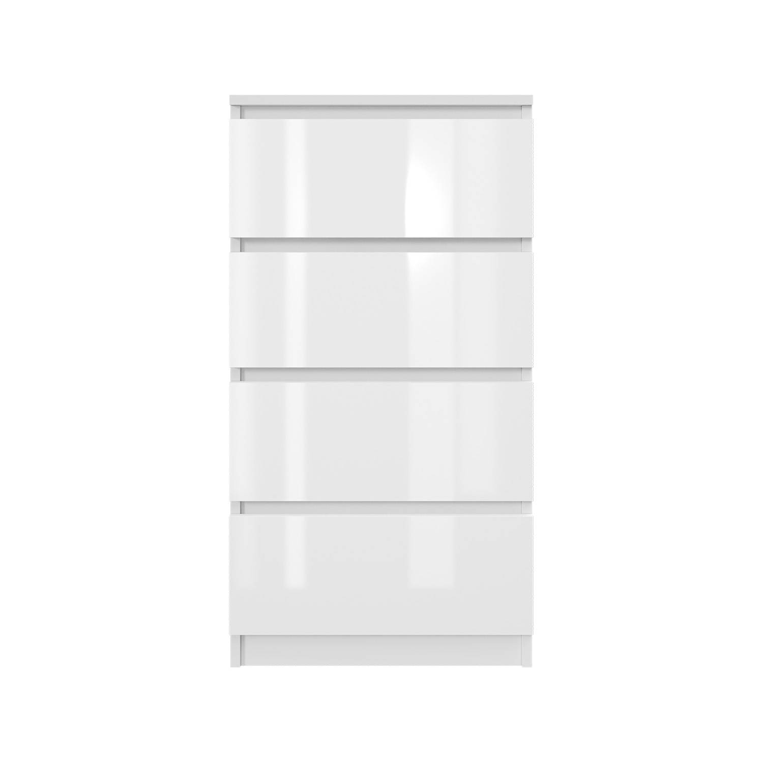 Komoda biała połysk z 4 szufladami 50cm do sypialni MAŁA SZAFKA LAKIEROWANA Marka Adams Group