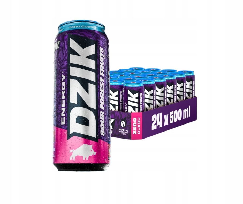 Napój Dzik energy zero kalorii Sour Forest Fruits 500ml 24szt Drs