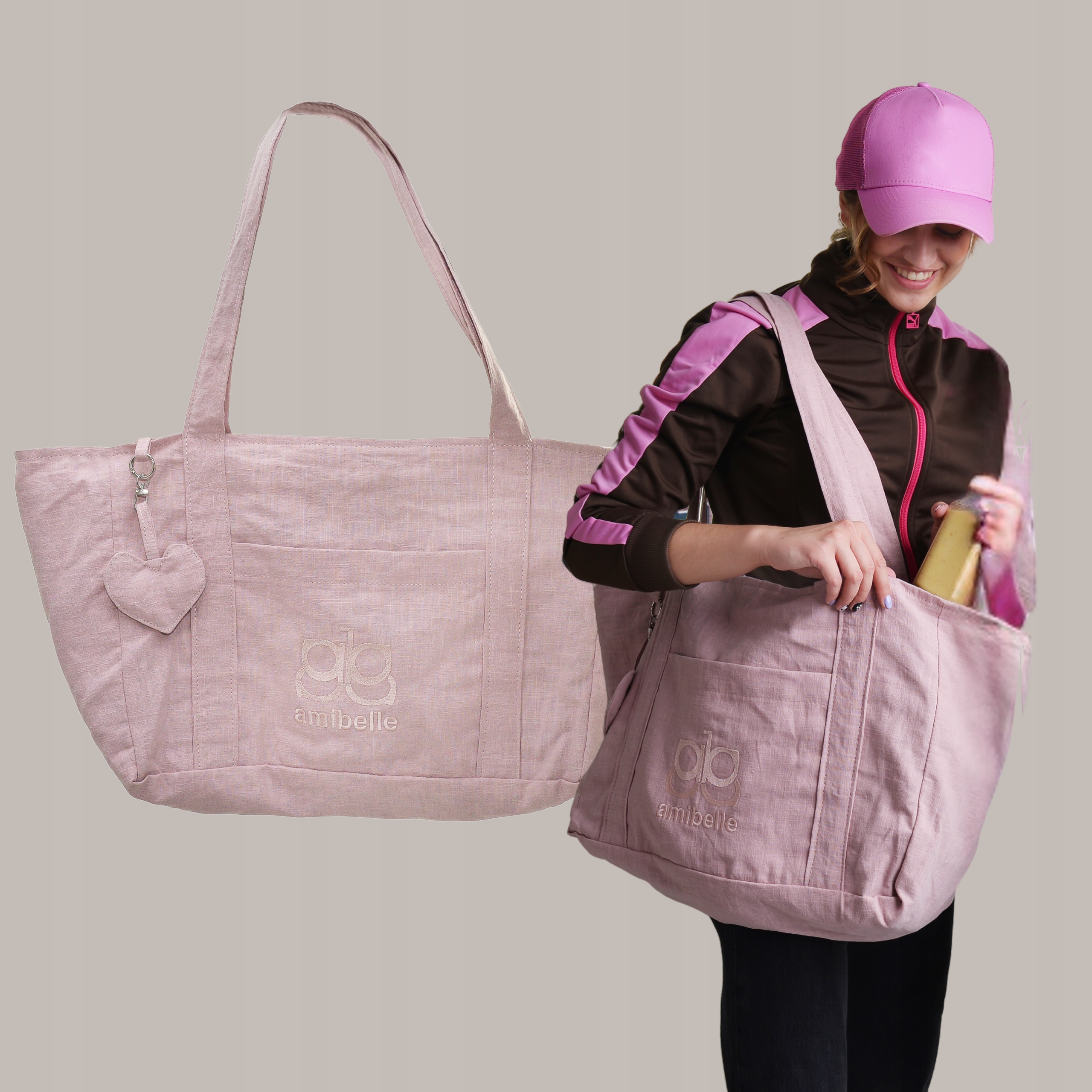 Dámská taška Shopper Plážová taška Rameno Růžová Městská Sportovní