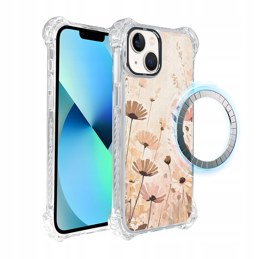 Pouzdro pro iPhone 13 Ibizu DropGuard Ultra s MagSafe, Květinová louka