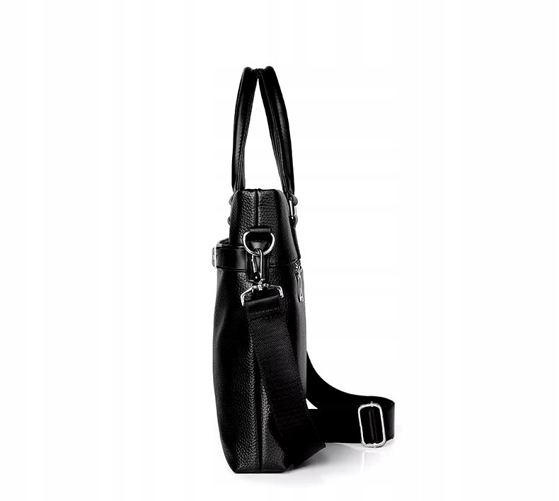 TORBA MĘSKA NA RAMIĘ JAKOŚĆ DO PRACY NA LAPTOPA DOKUMENTY CZARNA Kolor czarny