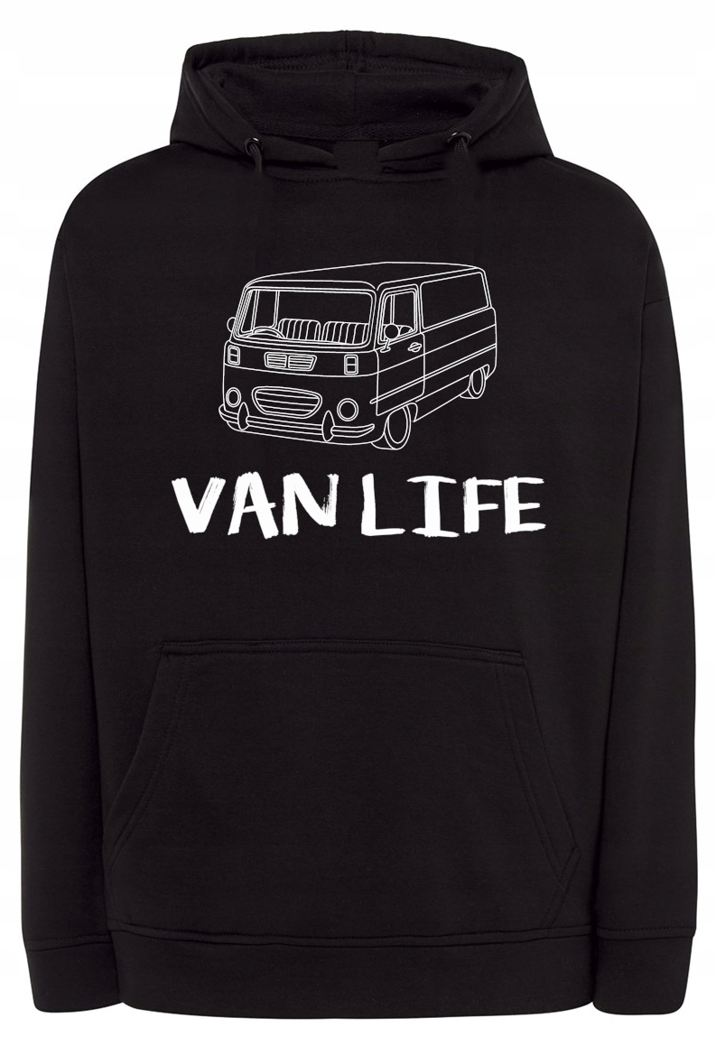 Pánská mikina s pěkným potiskem Van Life Život r.XS