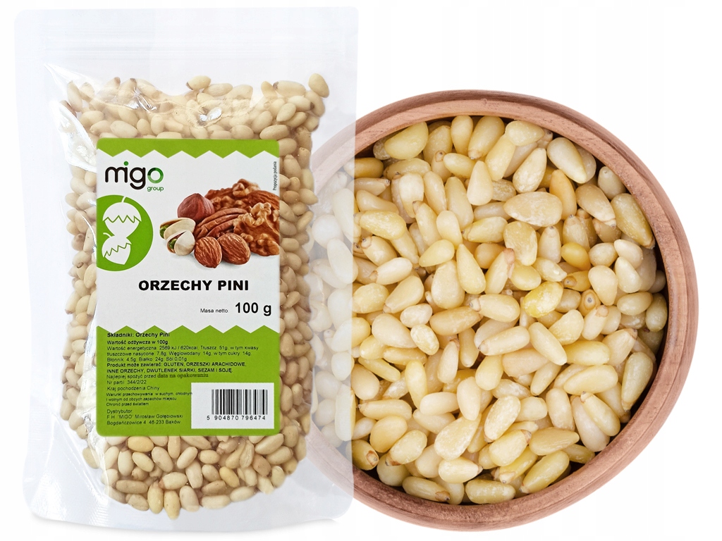 Orzechy PINI, orzeszki PINIOWE - 100g - MIGOgroup