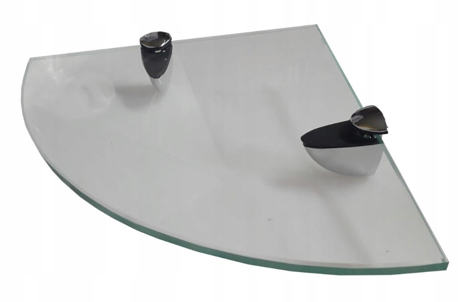 Półka szklana narożna 20x20cm uchwyty GRUBA 0,8cm