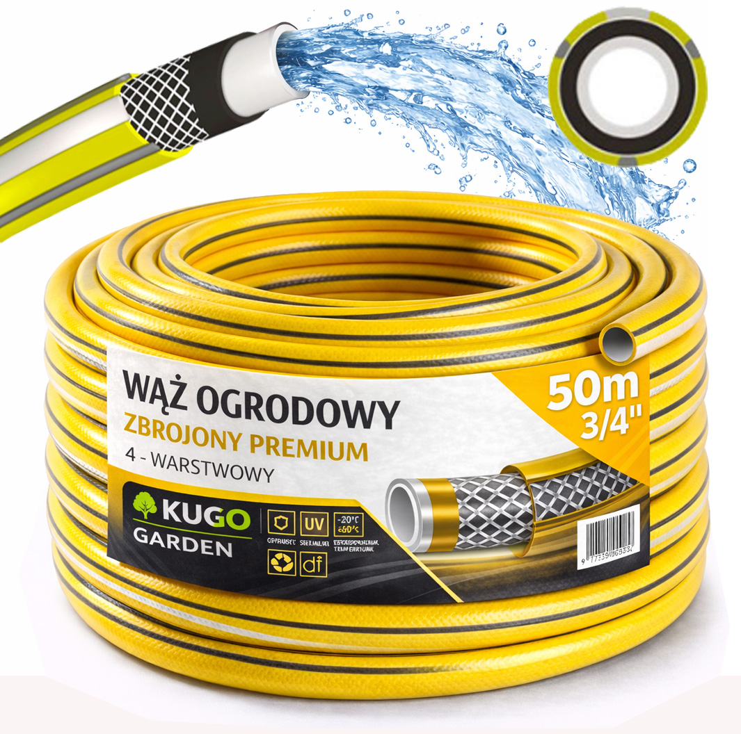 Hadice 3/4" 50 m 4 Vrstvená Premium Vyztužená Polská Výroba