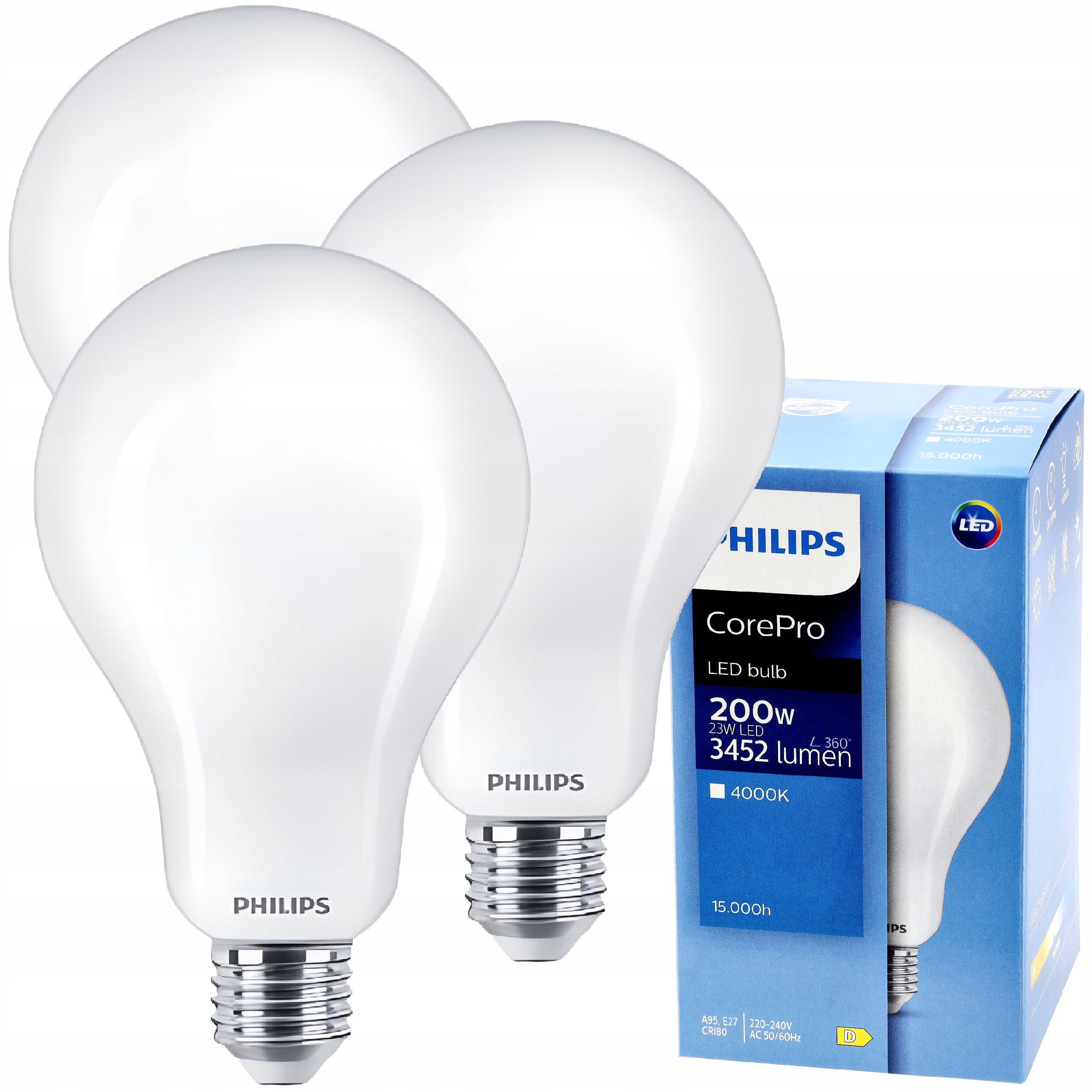 Philips Led žárovka E27 23W 200W 3452lm Silná 4000K EyeComfort CorePro 3x