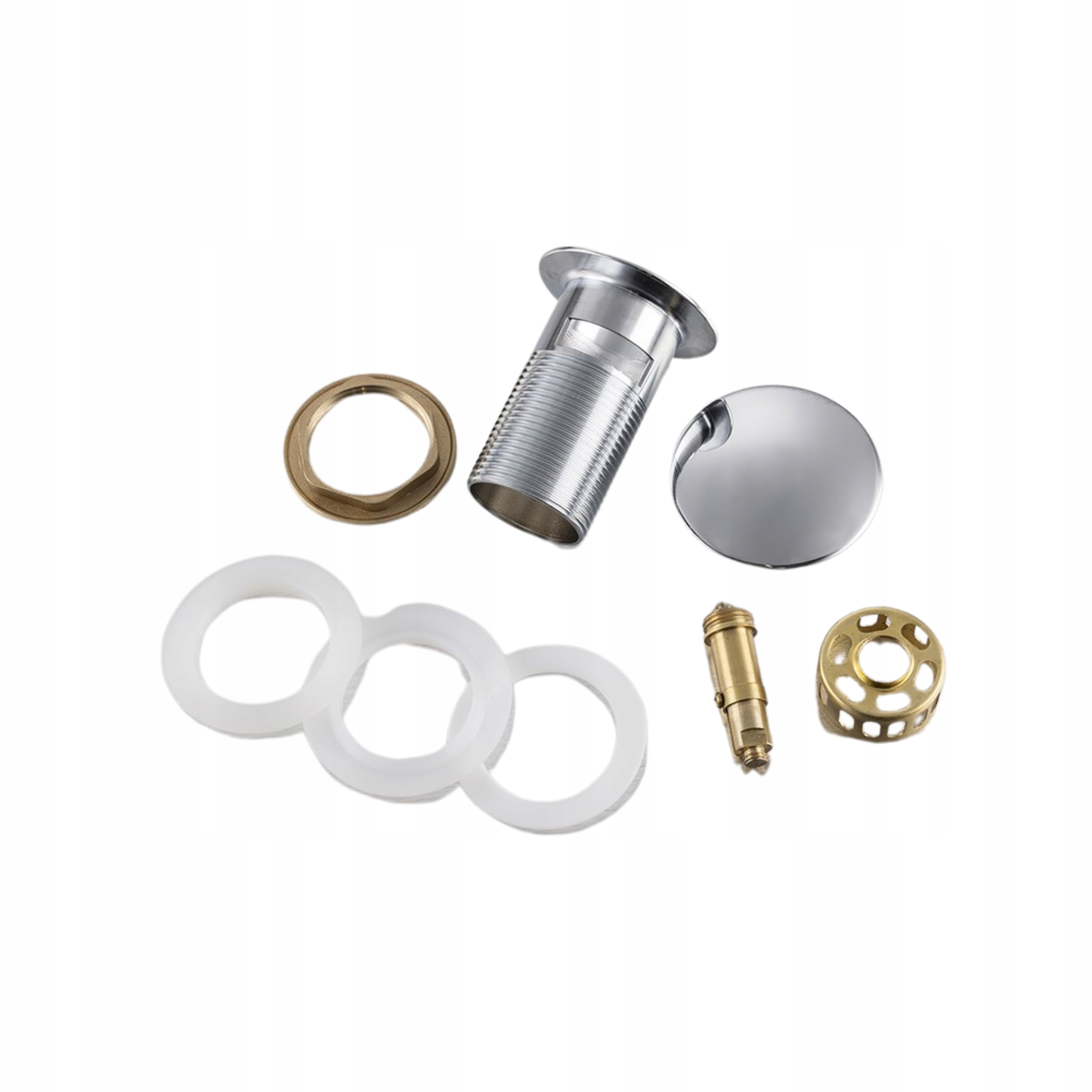 BALNEO KOREK UMYWALKOWY Z SITKIEM KLIK KLAK CHROM MOSIĘŻNY Z PRZELEWEM Marka Balneo