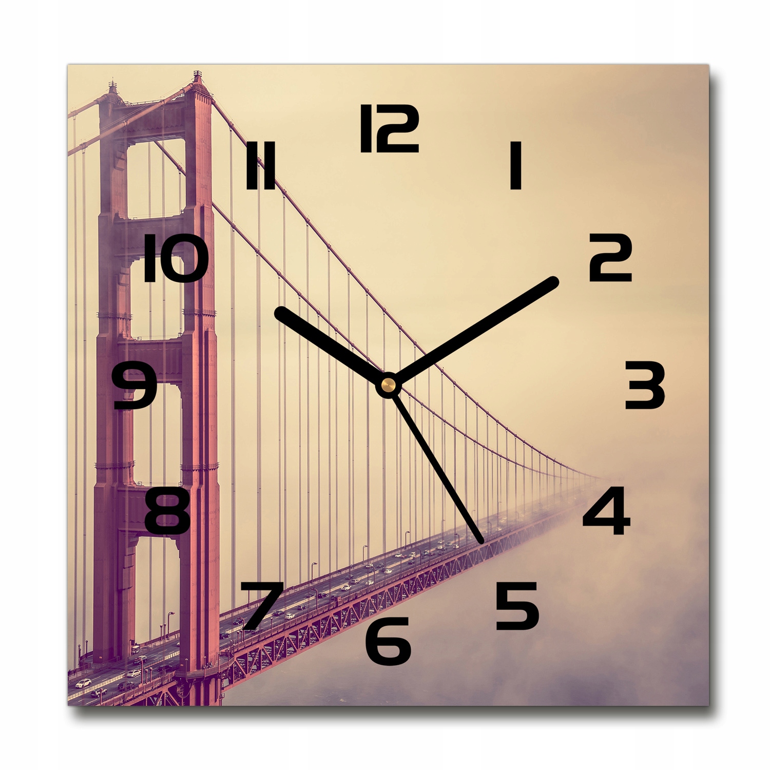 

Zegar szklany kwadratowy Most San Francisco 30x30