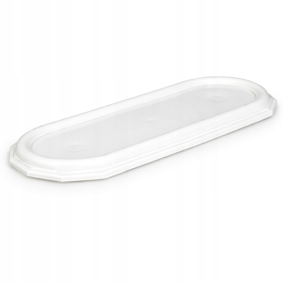 Podstawka pod znicze 38cm tacka plastikowa na znicze na grób, pomnik biała